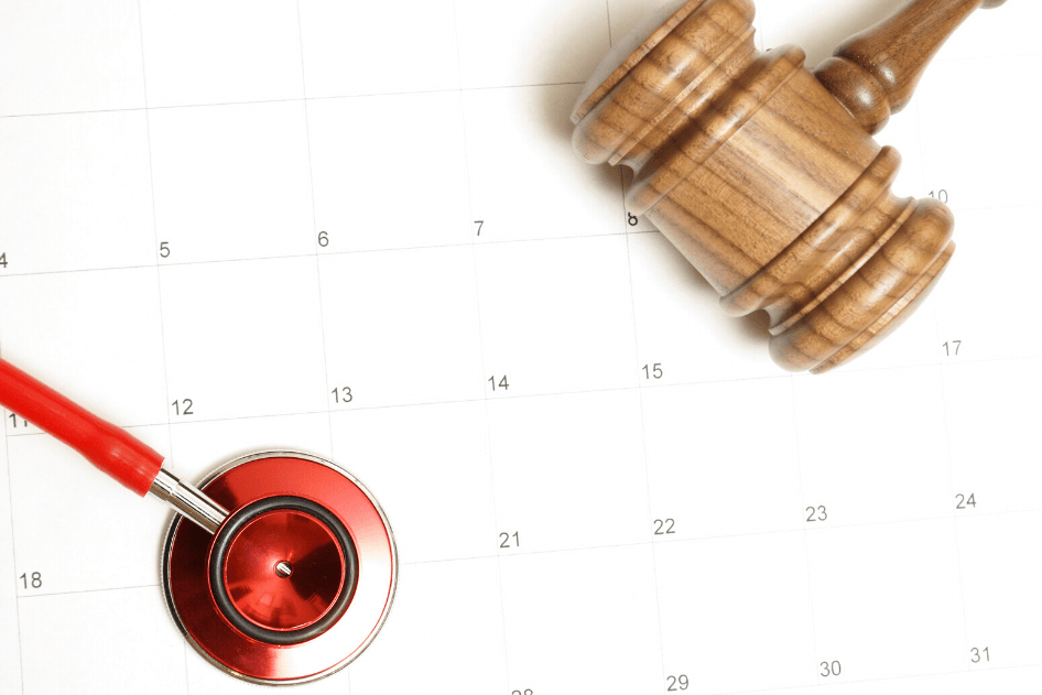 court gavel and calendar